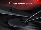 122 x 66 cm Gaming Desk, Carbon Fibre Covered Computer Desk, Gamer Workstation with Headphone Hook, T3398P378014