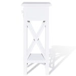 ZNTS Side Table with Drawer White 241147