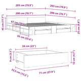 Bed Frame with Drawers without Mattress Black 200x200 cm 3280721