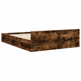 Bed Frame with Drawers without Mattress Smoked Oak 140x190 cm 3280766