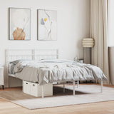 Metal Bed Frame without Mattress with Headboard White 140x190cm 355708
