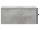 Wall-Mounted Bedside Cabinet with Drawer 2 pcs Concrete Grey 899282