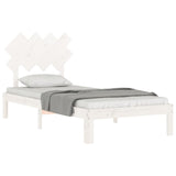 Bed Frame without Mattress White Single Solid Wood Pine 3193692