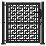 ZNTS Garden Gate Black 105x106 cm Steel Cross Design 4100999