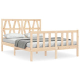 Bed Frame without Mattress Double Solid Wood Pine 3192466