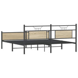 Metal Bed Frame without Mattress Sonoma Oak 180x200 cm Super King 3325125