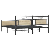 Metal Bed Frame without Mattress Sonoma Oak 160x200 cm 3325124