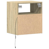 TV Wall Cabinet with LED Lights Sonoma Oak 41x31x45 cm 852317
