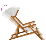 Deck Chair 2 pcs 3 Position Solid Eucalyptus Wood Cream 3407811