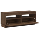 TV Cabinet with LED Lights Brown Oak 100x35x40 cm 815722