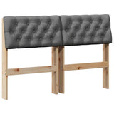 Upholstered Headboard Dark Grey 120 cm Solid Pine Wood 879185