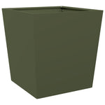 ZNTS Garden Planter Olive Green 50x50x50 cm Steel 851072