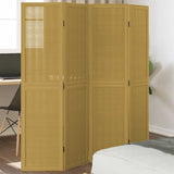 Room Divider 4 Panels Brown Solid Wood Paulownia 358817