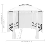 Garden Marquee with Curtains 360x312x265 cm White 180 g/m 312234