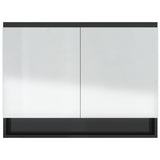 Bathroom Mirror Cabinet 80x15x60 cm MDF Shining Black 331531