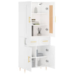 Highboard White 69.5x34x180 cm Engineered Wood 3199865