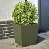 Garden Planters Olive Green 2 pcs 40x40x40 cm Steel 851059