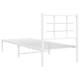 Metal Bed Frame without Mattress with Headboard White 75x190cm 355600