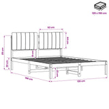 Bed Frame with Upholstered Headboard Natural and Dark Grey 904175