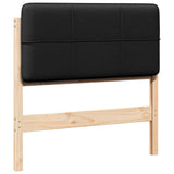 Upholstered Headboard Brown and Black 75 cm Solid Pine Wood 880155