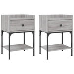 ZNTS Bedside Tables 2 pcs Grey Sonoma 40.5x31x60 cm Engineered Wood 825900