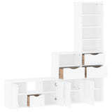 4 Piece TV Units with Storage ODDA White Solid Wood Pine 3365381
