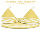 Stainless steel handle, 7.5QT, 7.1L round enamel pot, yellow gradient, includes gloves and 52174694