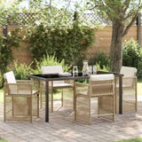 Garden Dining Set 5 pcs Beige Poly Rattan 3380787