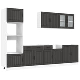 7 Piece Kitchen Cabinet Set Kalmar Black Engineered Wood 3314742