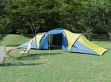 Camping Tent 6 Persons Blue and Yellow 93185