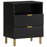 ZNTS Bedside Cabinet Black 50x33x62 cm Engineered Wood 4017658