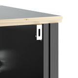 2 Piece Bathroom Furniture Set "BERG" Black Solid Wood Pine 3206493