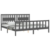 Bed Frame without Mattress Grey 200x200 cm Solid Wood Pine 3192448