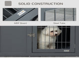 Furniture Style Dog Crate for Small and Medium Dogs, End Table Pet Cage with Two Lockable Doors T3398P376407