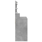 Dressing Table with LED Concrete Grey 80x41x134.5 cm 848188