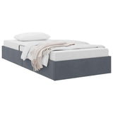 Storage Bed with Mattress Dark Grey 100 x 203 cm Velvet 3370133