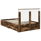 Bed Frame with Drawer Smoked Oak 120 x 200 cm Engineered Wood 3411327