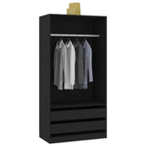 ZNTS Wardrobe Black 100x50x200 cm Engineered Wood 800604