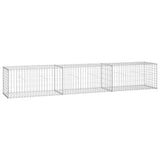 Gabion Wall with Covers Galvanised Steel 300x50x50 cm 143591