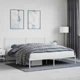 Metal Bed Frame without Mattress with Headboard White 183x213cm 374491