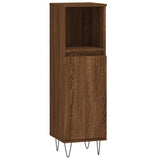 Bathroom Cabinet Brown Oak 30x30x100 cm Engineered Wood 831563