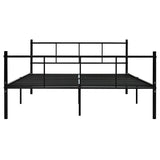 Bed Frame without Mattress Black Metal 140x200 cm 284639