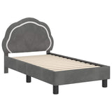 Toddler Bed Frame with Headboard Dark Grey 70 x 140 cm Velvet 42010895
