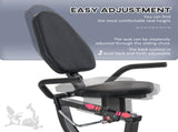 Recumbent Exercise Bike Recovery Exerciser, 8-Level Magnetic Resistance Stationary Bike with Pad T3398P349159