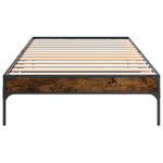 ZNTS Bed Frame Smoked Oak 75x190 cm Small Single Engineered Wood and Metal 845058