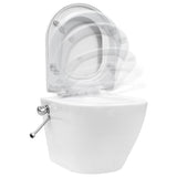 Wall Hung Rimless Toilet with Bidet Function Ceramic White 145781