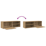 TV Cabinet Artisan Oak 120x34x37 cm Engineered Wood 855973