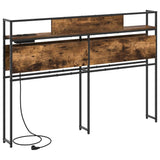 Storage Headboard with Shelf Smoked oak 135 cm Engineered wood 859637