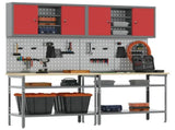 Work Bench Set 8 pcs Red and Grey Powder-Coated Steel 3321503