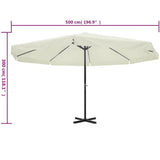 Garden Parasol White Aluminium 500 cm 40301